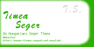 timea seger business card